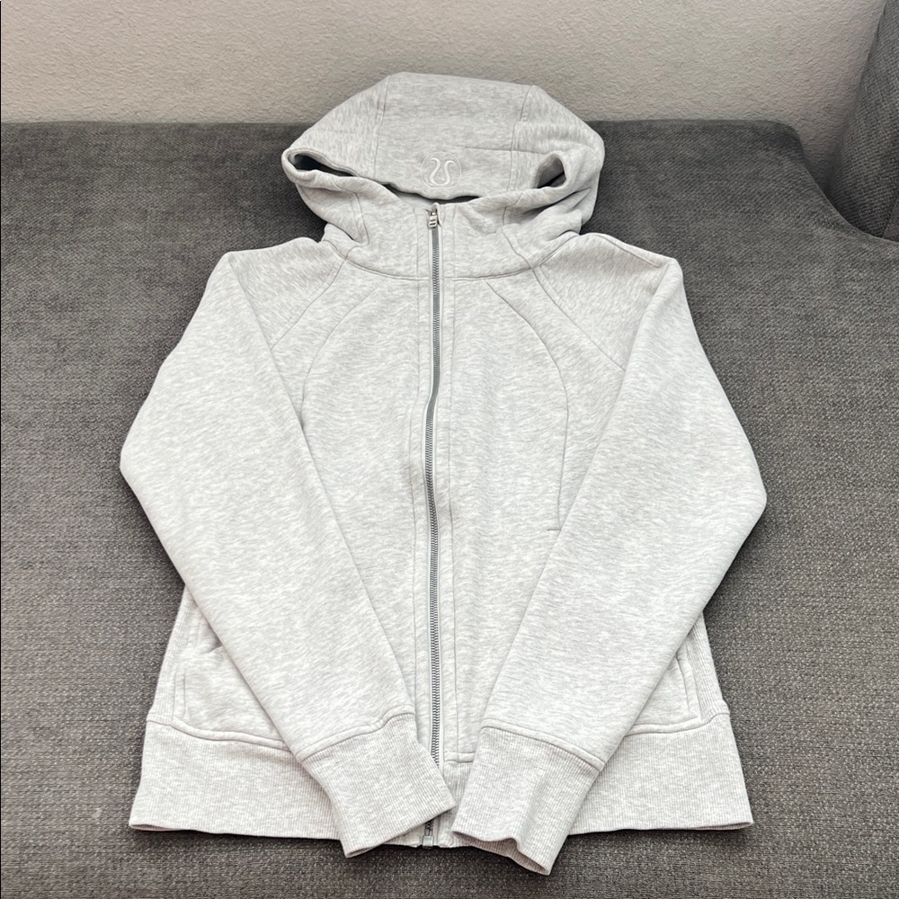 lululemon athletica Light Gray Full-Zip Hooded Jacket - Picture 1 of 7